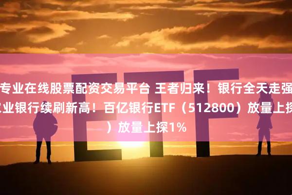 专业在线股票配资交易平台 王者归来！银行全天走强，农业银行续刷新高！百亿银行ETF（512800）放量上探1%